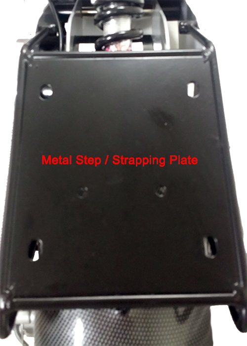 Metal step or strapping plate