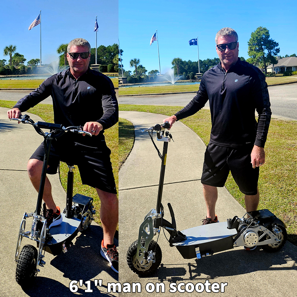 6’1” man on scooter