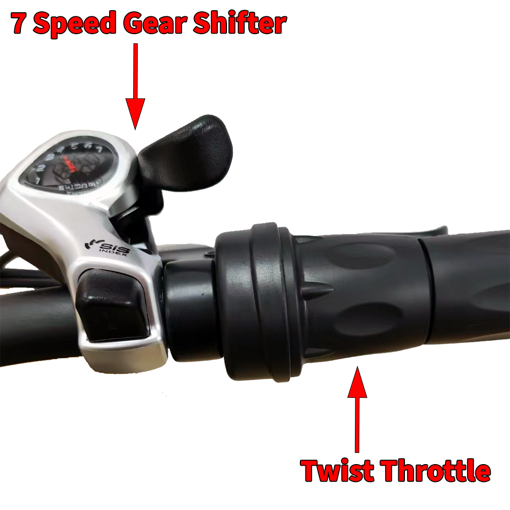 7 speed gear shifter and twist throttle