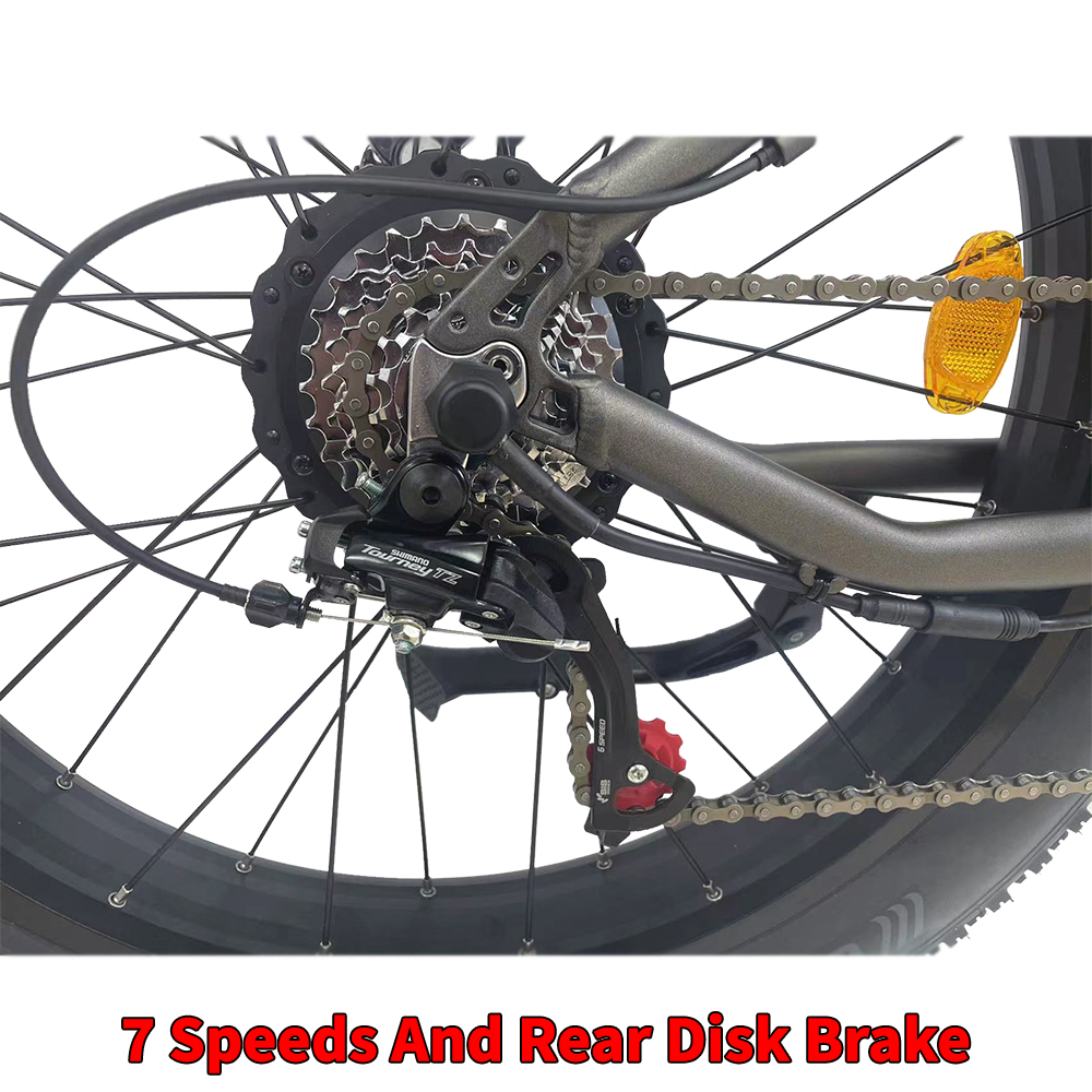 7 speeds and rear disk brake