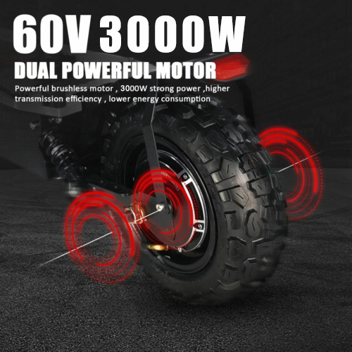 Powerful dual 3000 watt motors
