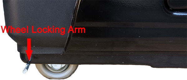 Wheel locking arm