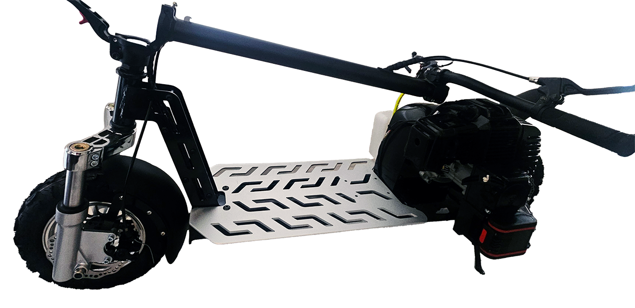 Scooter with the handlebar folded