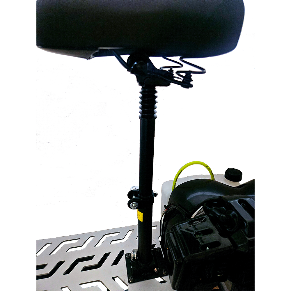 Scooter with seat post and seat on the scooter