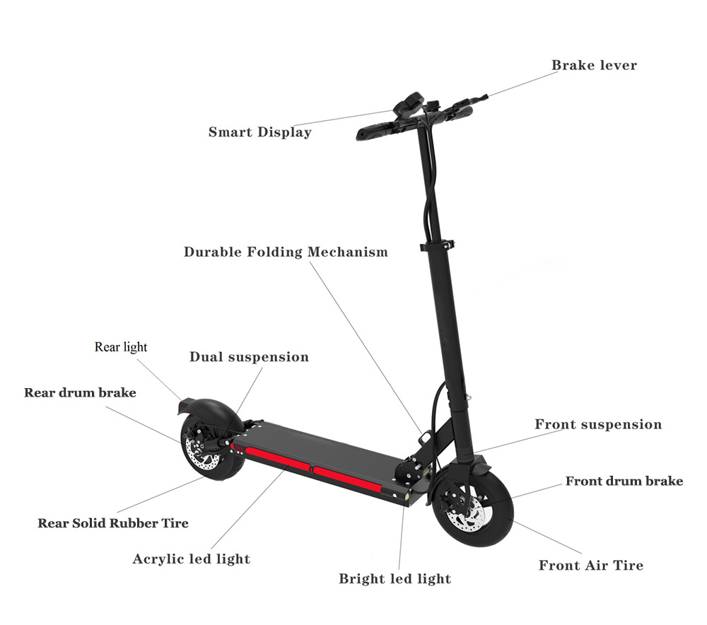 Details of the Urban 600watt 48v Lithium Smart Electric Scooter