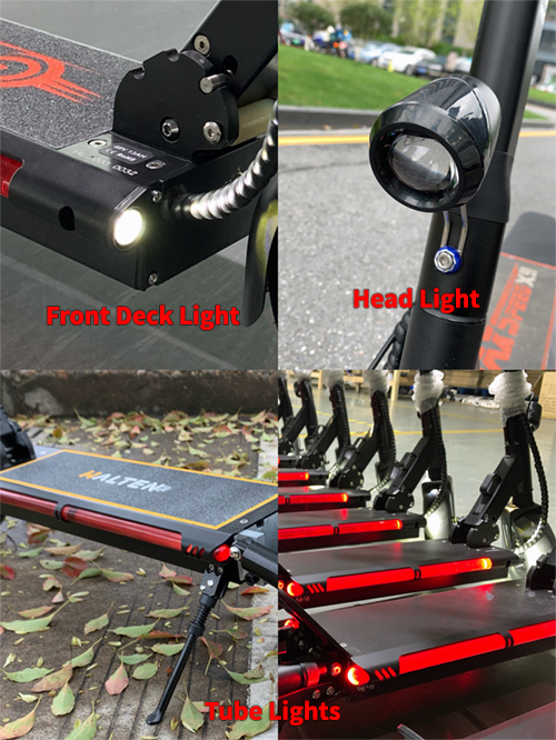 Urban 600watt 48v Lithium Max X9 Electric Scooter lights