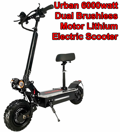 Canberra pouch Plys dukke Urban Turbo 6000watt 60v Dual Brushless Hub Motor Lithium Electric Scooter  w/ Full Light Package, 55 mph & 50 Miles Per Charge – Scooter Wholesales